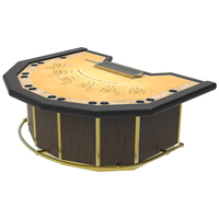 Table de jeu de poker et de Blackjack de luxe professionnelle en bois antique, personnalisable, de qualité casino, demi-ronde, pour la vente en gros