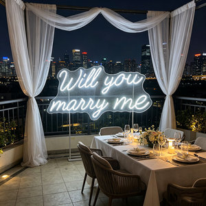 Letrero LED Personalizado '¿Te Casas Conmigo?', Luz de Neón para Decoración de Bodas y Eventos - Product Image 1