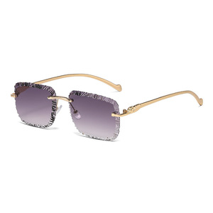 Gafas de Sol de Metal sin Marco con Borde Dentado, Lentes Degradadas con Protección UV400, Moda Femenina para Actividades al Aire Libre, Ciclismo, Conducción y Fiestas - Product Image 5
