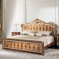Ensemble de chambre à coucher complet de style rococo arabe, meubles de haute qualité, ensembles de chambre à coucher antiques, meubles sculptés à la main en or, meubles de Foshan