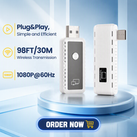 Kit OEM sans fil USB-C TX et HDMI RX 98 pieds/30 m 1080p 60Hz, Plug and Play, pour diffuser vidéo/audio sur TV/moniteur depuis téléphone/ordinateur portable