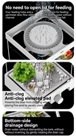 Aquarium intelligent JSD pour poissons Betta, 0,42 GALLON, chauffage contrôlé par application, éclairage RGB, drain de fond, mini aquarium de bureau
