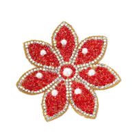 Produits tendance personnalisés Fleur en cristal de résine Applique en strass Patchs thermocollants pour le bricolage Accessoires vestimentaires