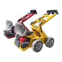 Mini-chargeur à moteur à essence RIMA de 500kg avec roues de chenille, chargeuse à essence pour la construction