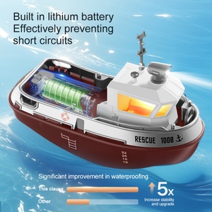 Bateau RC S820 2.4G 1/32 avec deux moteurs puissants, télécommande électrique sans fil, modèle de remorqueur, portée de 30 m, piles incluses, cadeau - Product Image 5