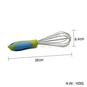Cookware Metal <strong>Egg</strong> Wisk Manual Mixer, Plastic <strong>Handle</strong> Baking Tool Creative <strong>Egg</strong> Beater <strong>Whisk</strong> for Kitchen - Product Image 2