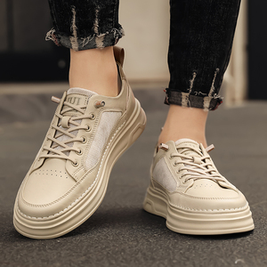Nouveau fantaisie à lacets <span class=keywords><strong>robe</strong></span> en cuir chaussures de <span class=keywords><strong>Tennis</strong></span> pour hommes véritable vache blanc mode Sneaker pour homme 2025 personnaliser usine chaussures - Product Image 4