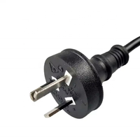 Steker AC Hitam 250V 2.44M IEC Australia 3 Pin Kabel Ekstensi Saklar Catu Daya Komputer Laptop Pelurus Rambut IP44 15A