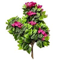 Tiges de feuilles de bougainvillier artificielles, fausses feuilles avec fleurs pour la création de paysages extérieurs, la décoration florale de mariages, maisons et hôtels