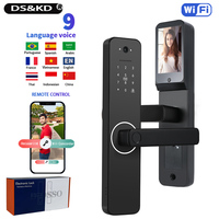 Cerradura Inteligente Tuya para Puerta de Casa, Hotel o Apartamento, Sin Llave, con Wi-Fi, Impermeable, de Aleación de Aluminio, con Huella Dactilar, Código de Acceso, 100