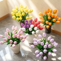MW01423 Fleur artificielle en EVA, tulipe à tige unique, pour décoration printemps-été, maison, mariage, fête, arrangement floral