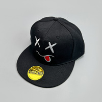 Casquette de baseball brodée personnalisée avec visage en colère, casquette snapback, gorras, casquette noire à visière plate, streetwear gothique