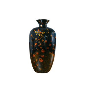 Traditional Crafted Lacquerware Vase with Exquisite Design for Home Decor Display or Collection