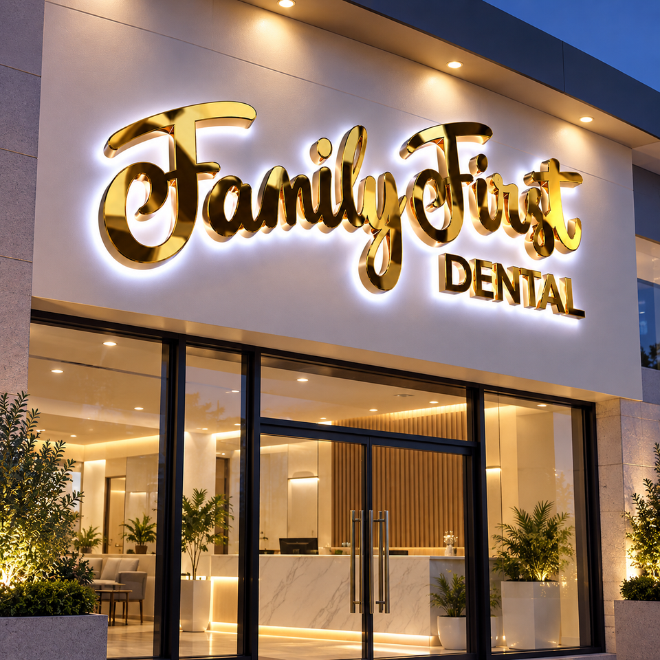 Led Signage Steel 3D Hologram Fan LED Lighted Customizable Size IP65 Waterproof Dental ...