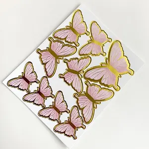 Kreative Back kuchen zubehör Stempeln Bronzing Paper Butterfly Alles Gute zum Geburtstag Hochzeits feier Cupcake Topper Dekoration