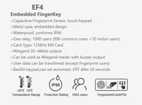 Clavier de contrôle d'accès par empreinte digitale Bluetooth Tuya EF4, installation intégrée, métal, étanche, rétroéclairage, ouvre-porte à relais, lecteur