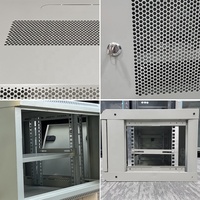 Armoire réseau murale 12U 19 pouces 600 mm de profondeur, double porte en maille, coffret de serveur verrouillable, gris RAL7035 pour CCTV