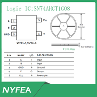 SN74AHCT1G08 Petite porte logique 5 broches avec protection contre le courant de reprise Ioff, sortie de commande élevée ±32mA pour instruments industriels