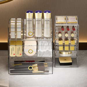 Cosmetic <b>Storage</b> <b>Box</b> With Drawers PET <b>Material</b> Large Capacity Makeup Organizer For Dressing Table Powder And Beauty Tools - Product Image 2