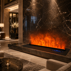 <span class=keywords><strong>Chimenea</strong></span> Moderna Inteligente de Vapor de Agua <span class=keywords><strong>con</strong></span> Control por Aplicación, Llama 3D, Inserto Eléctrico para Sala de Estar, Uso Interior - Product Image 1