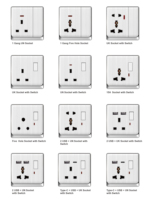 86type UE/Royaume-Uni/États-Unis/Australie Standard Panneau en plastique USB/Type-C Interrupteurs muraux et prises de courant et prise murale de données de réseau informatique