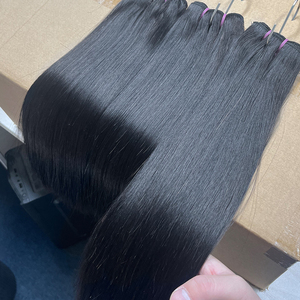 Vente en gros d'extensions de cheveux humains droits vierges indiens bruts Remy vendeurs de paquets de tissages super doublement étirés - Product Image 5