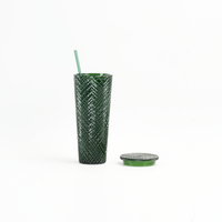Gobelet en plastique à double paroi sans BPA de 750 ml, avec paille cloutée et couvercle anti-déversement en AS, article cadeau fantaisie