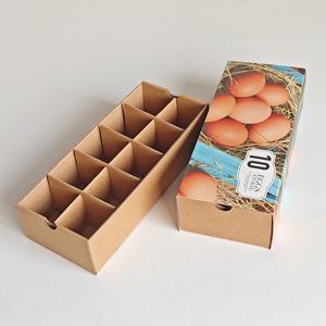 Gran oferta, caja de regalo de cajón ecológica personalizada para 10 huevos de corral, caja de embalaje de cartón corrugado Kraft delicado con impresión en Color - Product Image 3