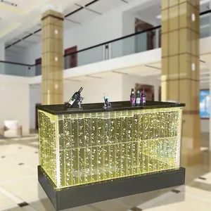 Muebles de Bar hechos a medida muebles de luz LED acrílico agua burbuja pared barra de bar