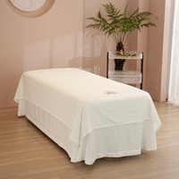 Ensemble de draps de table de massage en microfibre blanc 4 pièces Taille et logo personnalisés