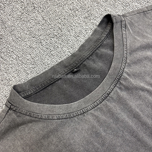 Canotte Senza Maniche da <span class=keywords><strong>Uomo</strong></span> di Alta Qualità, Canotte Traspiranti Nere Personalizzate in Cotone con Lavaggio Acido - Product Image 3