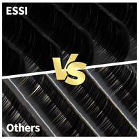 Extensions de cils individuelles ESSI LASH, vegan, en fibres synthétiques, courbure D, 8-20 mm, plateaux de cils à marque privée