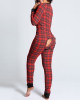 Fournisseur de pyjamas importés Pyjamas personnalisés Pyjamas pour femmes Vêtements de nuit solides à manches longues avec logo personnalisé Pyjamas de nuit avec rabat de fesses
