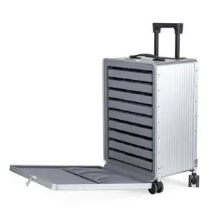 Travel Handle Jewelry Case Jewelry Travel Suitcase Jewellery Organizer with 9 layers trays