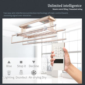 Séchoir <span class=keywords><strong>à</strong></span> <span class=keywords><strong>linge</strong></span> mural <span class=keywords><strong>à</strong></span> poulie, pliable verticalement - Product Image 3