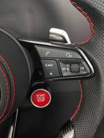 Volant en cuir perforé en fibre de carbone avec logo RS et bouton de démarrage rouge pour Audi A5/A7/Q5/Q3 - Amélioration personnalisée