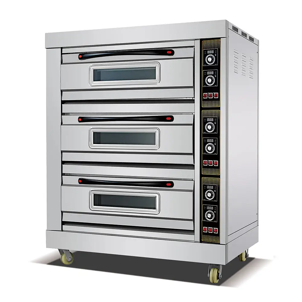 High quality Commercial 3 Deck electric oven for baking 12-Tray Gas and Electric Baking Ovens for Sale