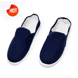 Limpeza de pvc anti-estática esd anti-deslizamento, de longa duração, confortável, sapatos azuis escuros