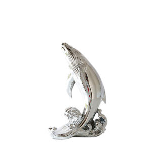 รูปปั้นปลาวาฬแอบสแตรกที่ทันสมัยสำหรับบ้านสำนักงานหรือห้างสรรพสินค้าตู้วางทีวีเรซิ่นของตกแต่งโต๊ะสำหรับคริสต์มาส - Product Image 5