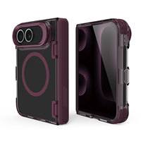 Casing Ponsel Magnetik Transparan dengan Penyangga Logam, Anti Benturan, Bahan TPE PC TPU untuk iPhone 18 Duo