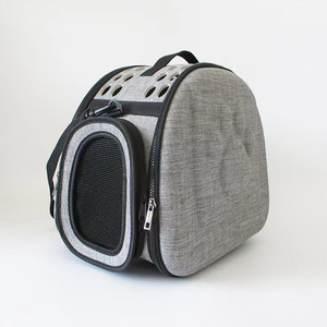 Portador de viaje para mascotas plegable de lados suaves, mochila Eva portátil de diseño poroso con cierre de cremallera, bolsa de jaula para mascotas de malla - Product Image 6