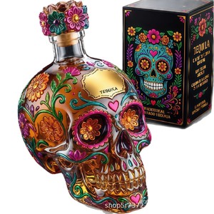 Botella de Whisky de Vidrio de Borosilicato con Forma de Calavera, Estilo Nuevo, Conmemorativa del 40 Aniversario de Van Halen, Venta al por Mayor Directa de Fabricante - Product Image 5