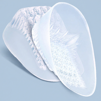 Semelles intérieures en gel de silicone souple pour le soulagement des douleurs du talon, coussinets de soin des pieds, demi-semelles rehaussantes en gel pour les pieds