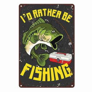 <span class=keywords><strong>Gone</strong></span> Fishing Wall Decor Custom Metal Tin Sign Lake House Decoraciones Man Cave Vintage Beach Photo Custom Text Photo Design - Product Image 4