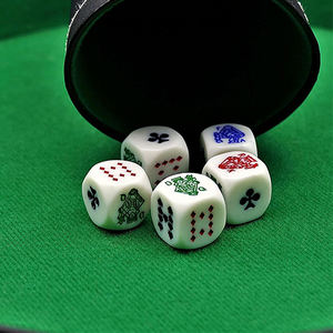 קוביה פוקר אקרילית 16 מ "מ קוביות פוקר אקרילי 6 ס" מ מעוגלות קוביות פוקר למשחקי פוקר ומשחקי קלפים - Product Image 5
