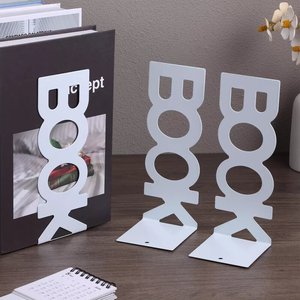 Modern Iron Metal Bookends Decorative Holder & Stopper for Office/<b>School</b> Desktop Organization Customized Designs Gift - Product Image 3