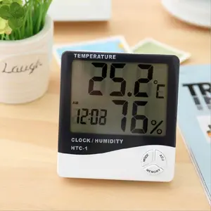 Termómetro electrónico al por mayor de fábrica, reloj despertador, pantalla grande creativa para el hogar, medidor de temperatura y humedad, regalo