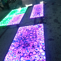 Dalles et carreaux en marbre translucide en agate de cristal rétroéclairé par LED à changement de couleur naturel
