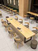 Nuevo Conjunto de Mesa y Sillas Ecológicas para Cafetería, Sillas de Restaurante, Cabinas de Restaurante Comerciales, Mesas Modernas de Madera Sólida