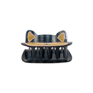 YIYI OBM 8cm pinzas para el pelo de acetato de oso marrón estampado UV cara de perro pinzas para el pelo azul diseño Animal Original pinzas para el pelo personalizadas - Product Image 5